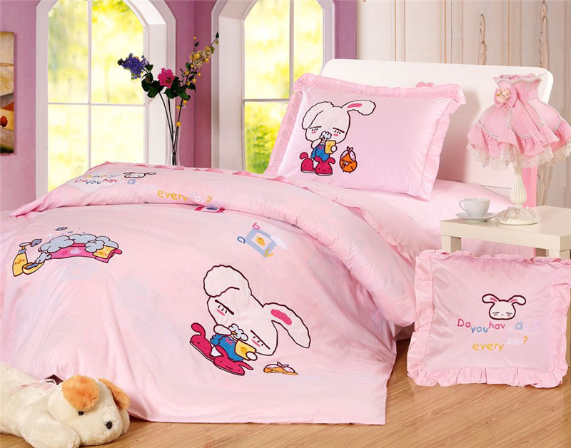 博洋宝贝家纺100%纯棉儿童贴布绣花四件套床上用品全棉床单式套件