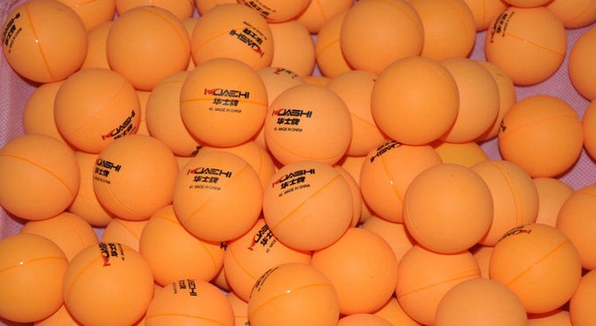 华士牌体育训练 乒乓球 华士40mm普通有缝乒乓球散装袋装球批发