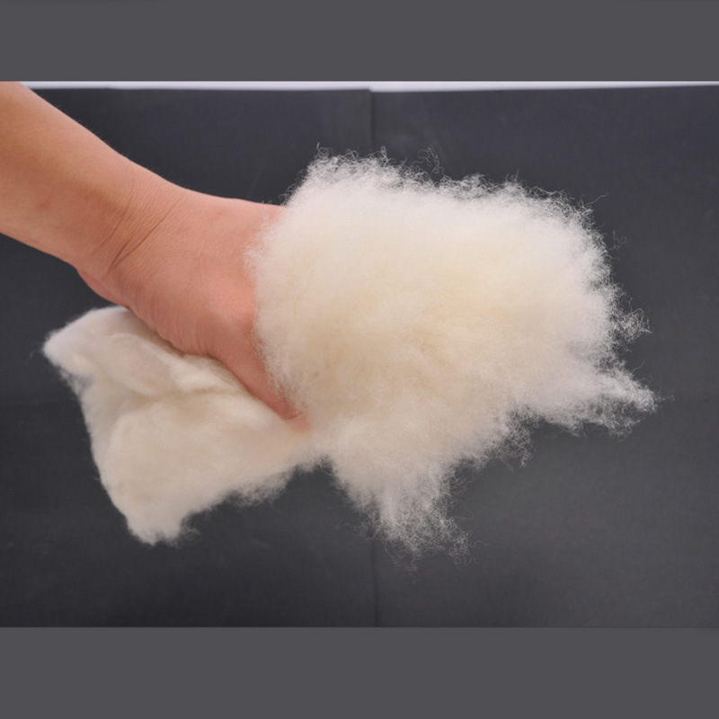 厂家羊绒絮片原料保暖填充物精梳无毛绒绵羊绒山