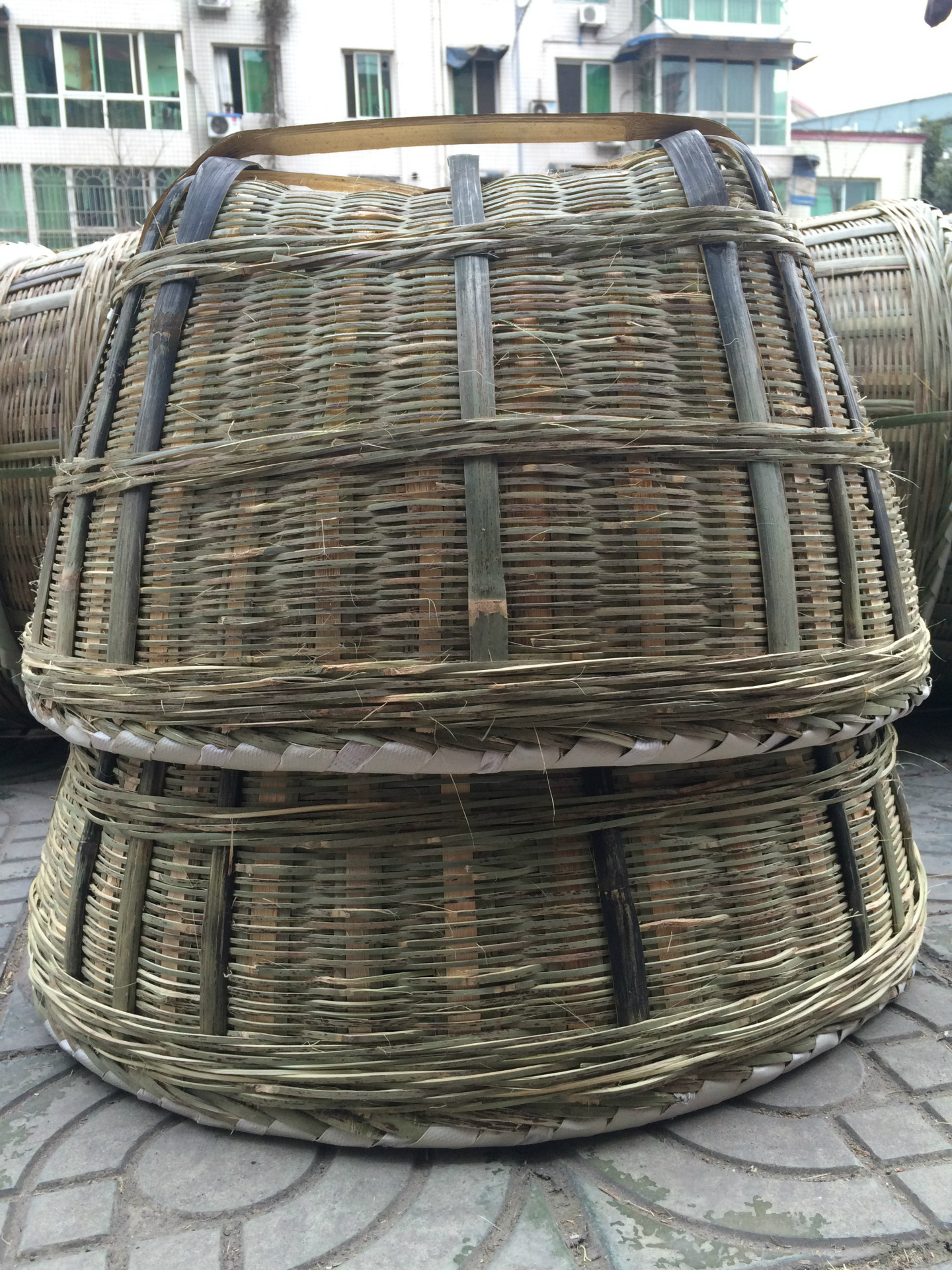 传统手工竹编 竹箩筐 箩篼 竹篓 竹筐子