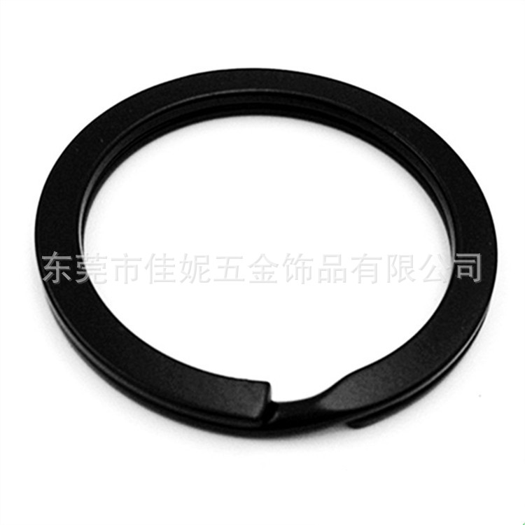 SOURCE Factory in Stock Matte Black Electrophoresis Flat Ring KC Gold Key Ring Bright Chromium Key Ring DIY Accessories