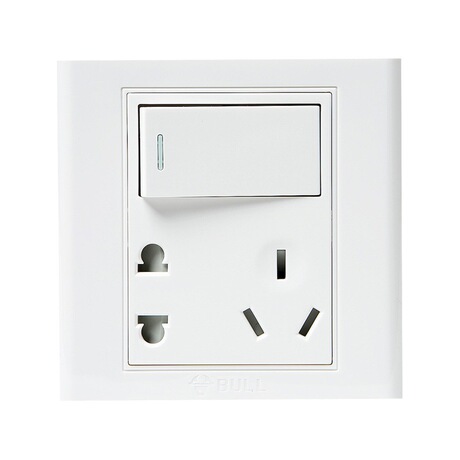 公牛一开五孔单极开关 g06e333 86型10a 暗装 单开5孔单控