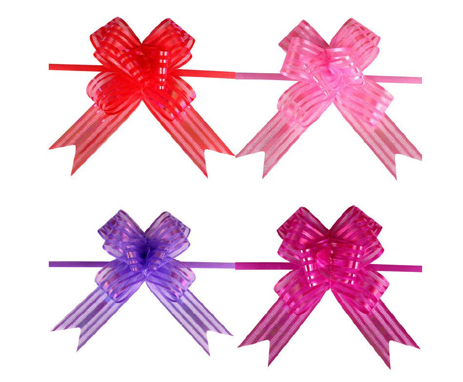 婚车装饰雪纱蝴蝶拉花 婚车门装饰手拉花 礼品包装拉花 中号