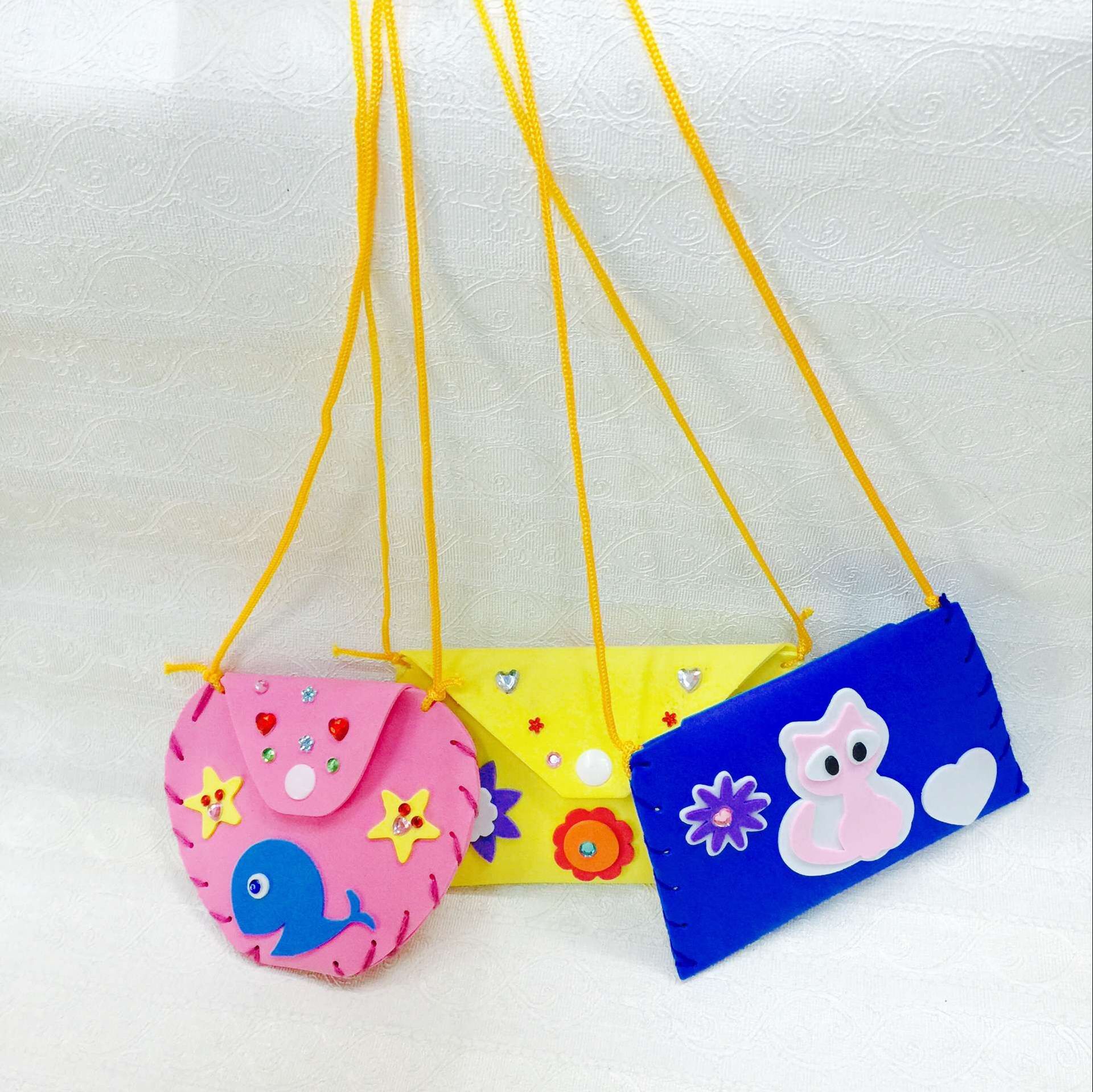 魔术玩具 eva儿童手工制作泡沫粘贴零钱包卡通小背包 4,参照纸卡上