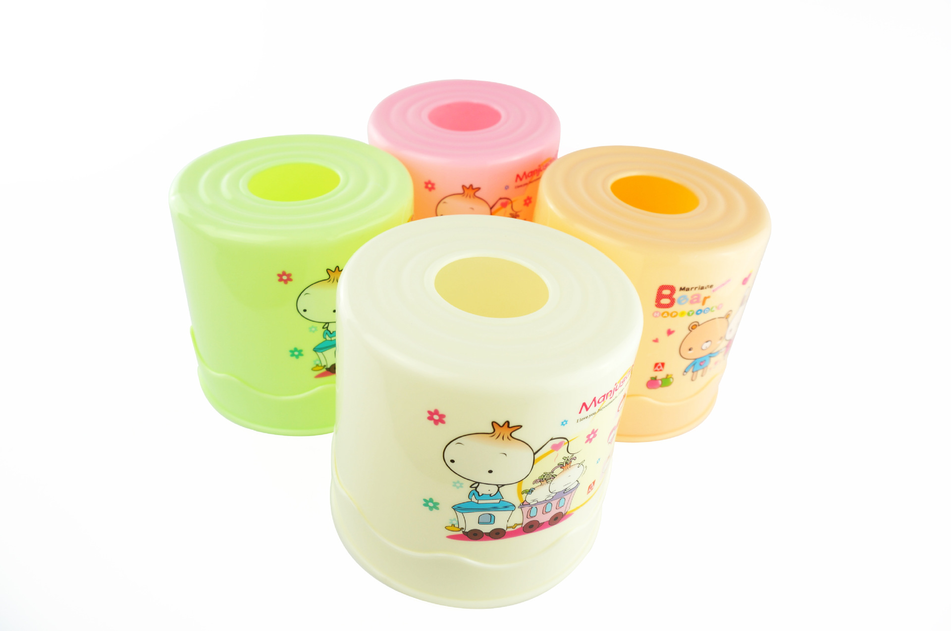 华美3a983卡通塑料纸巾筒 塑料纸巾盒 卷纸筒 纸巾桶 厂家直销