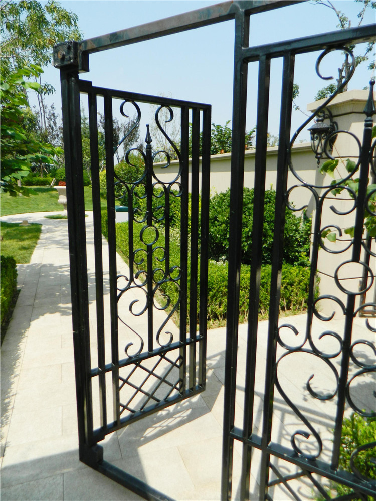 定做铁艺大门锻造门庭院入户门 花园别墅欧式防盗钢大门 推拉铁门