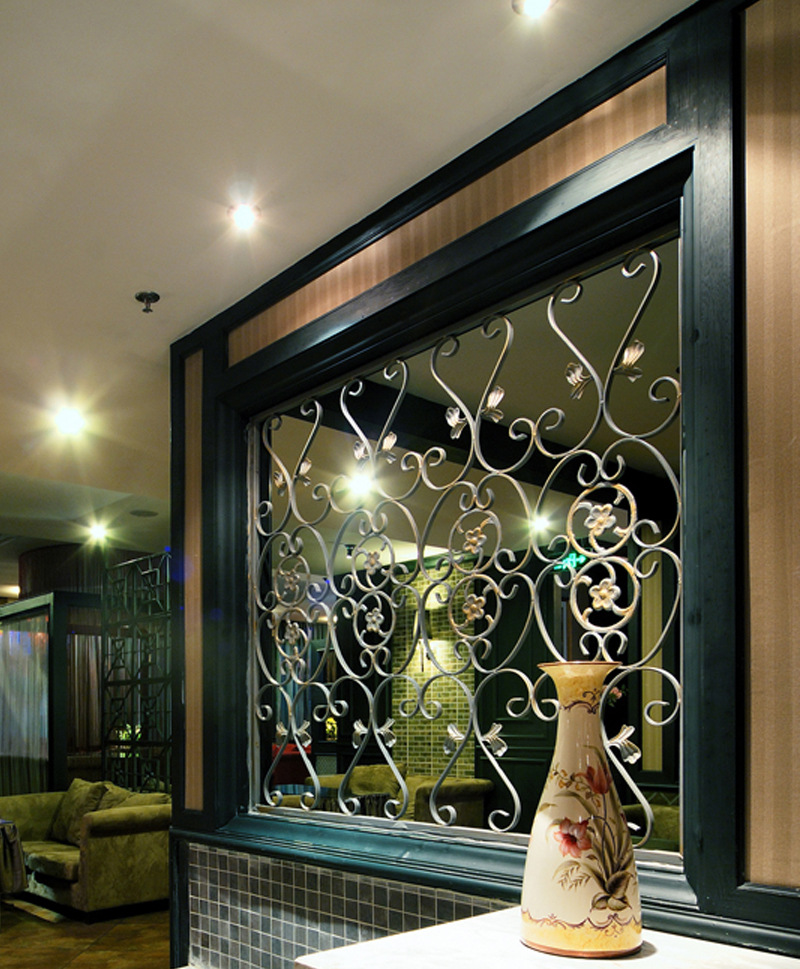 客厅弧形拱形铁艺隔断屏风烤漆 欧式创意铁艺玄关窗花格
