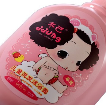 冬己ddung儿童洗发沐浴露 草莓味300ml 婴儿无泪洗发沐浴二合一