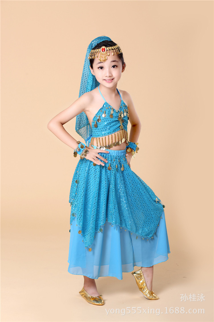 泳达嘉艺六一儿童肚皮舞亮点裙套装 少儿印度舞演出服 幼儿表演服