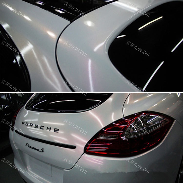 厂家直销珍珠贝壳白渐变全车身贴膜车贴纸陶瓷白变色龙改色膜特价