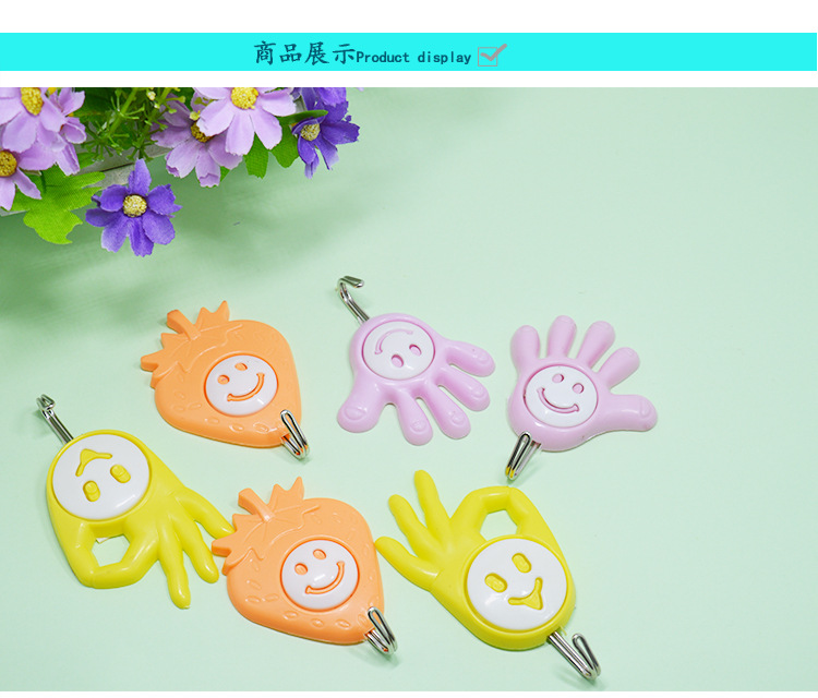 t 一元店 光辉挂钩 2个卡通粘钩 挂钩 强力粘钩 日用百货批发