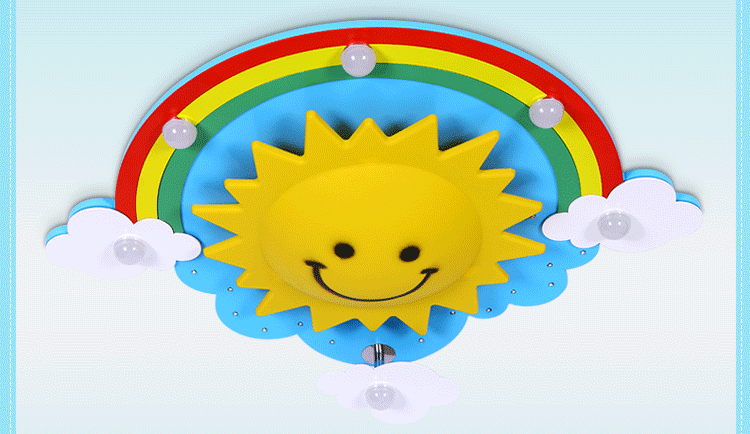 儿童房吸顶灯女孩卧室灯男孩房间灯led护眼卡通灯太阳吸顶灯具