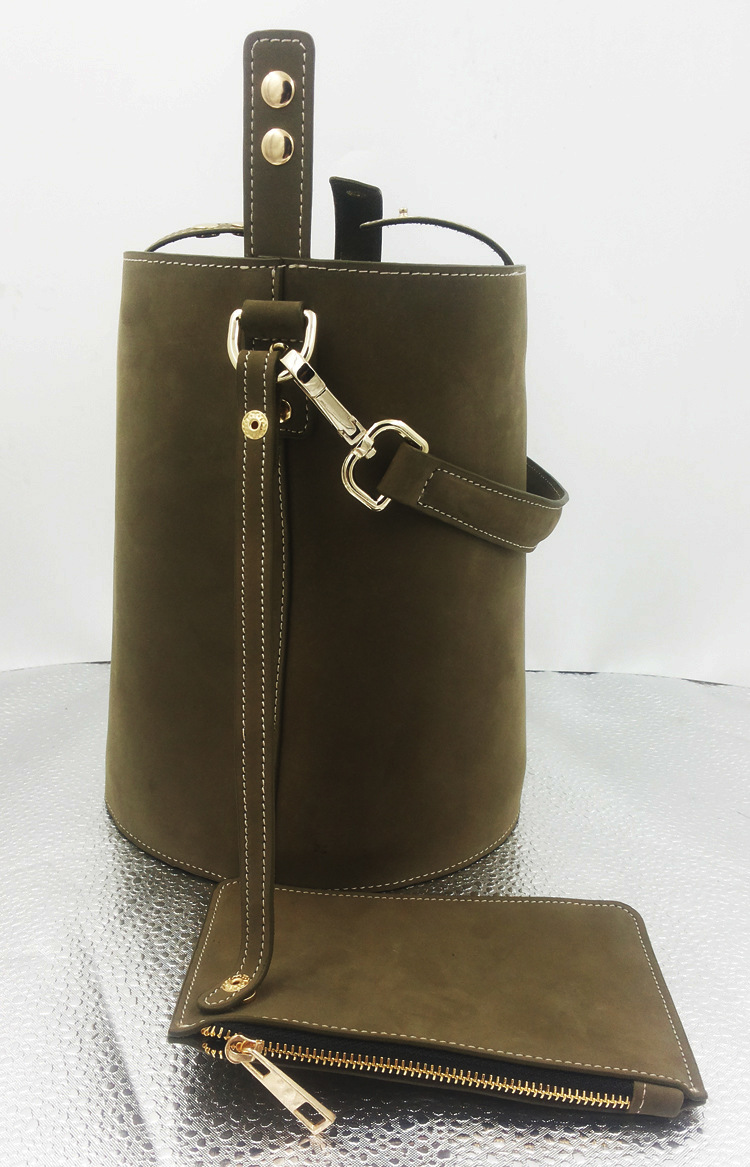 2016新款真皮桶包水桶包女包单肩手提多用头层牛皮 可定制logo