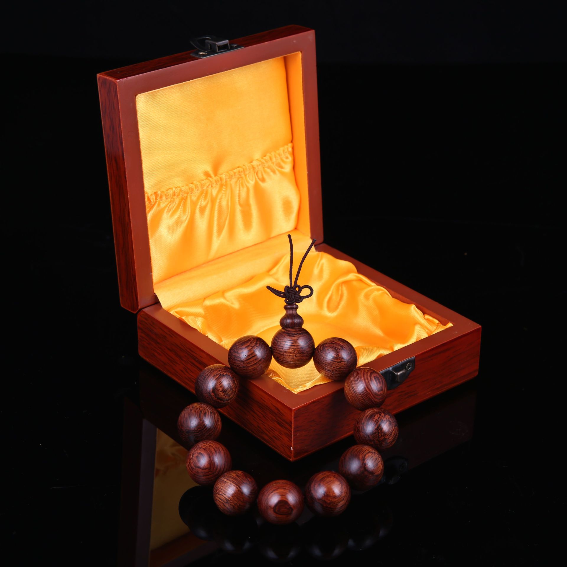 紫云轩优质缅甸白酸枝木佛珠手串 木制工艺品手串 手镯 佛珠手串