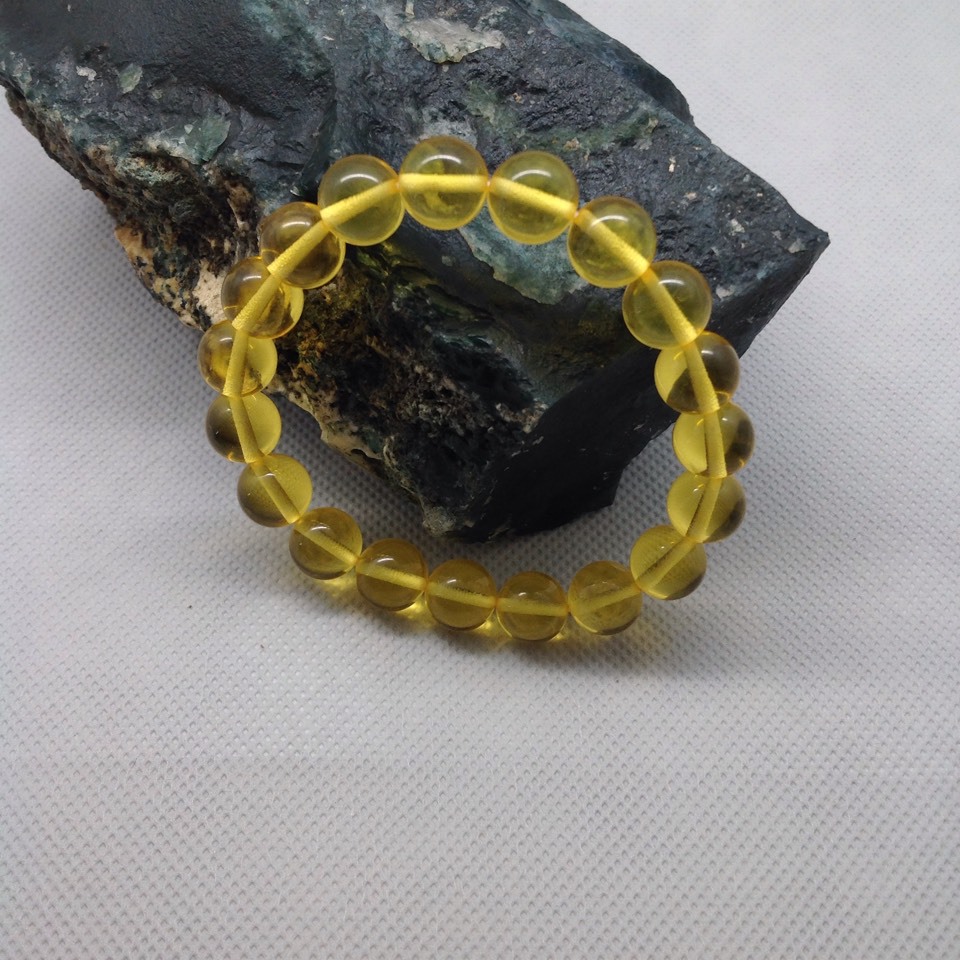 二代琥珀 波罗的海金珀10mm 圆珠 手串 佛珠 浮盐水 反荧光