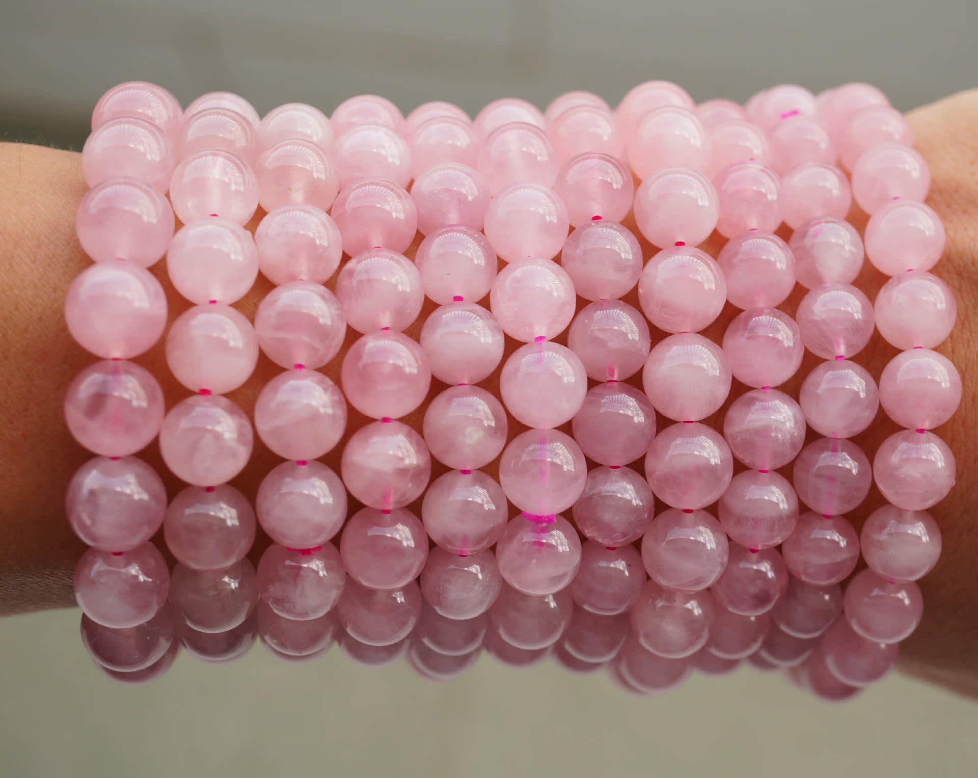 水晶手链 天然马达加斯加粉晶 粉水晶手链女款 旺桃花饰品 马粉