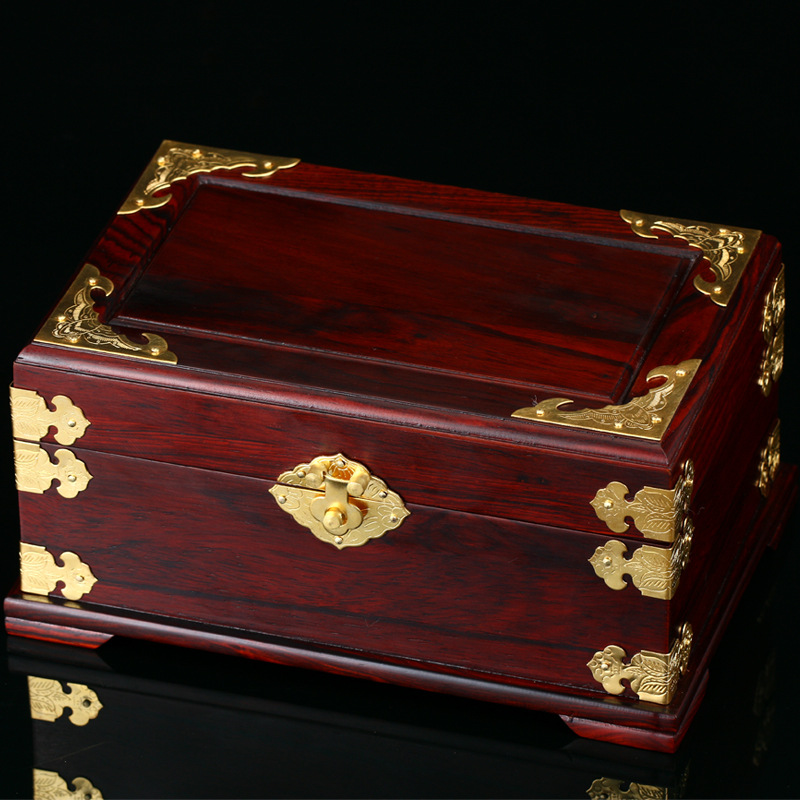 精品 酸枝木首饰盒 复古木质珠宝收纳盒 红木家具用品首饰礼盒