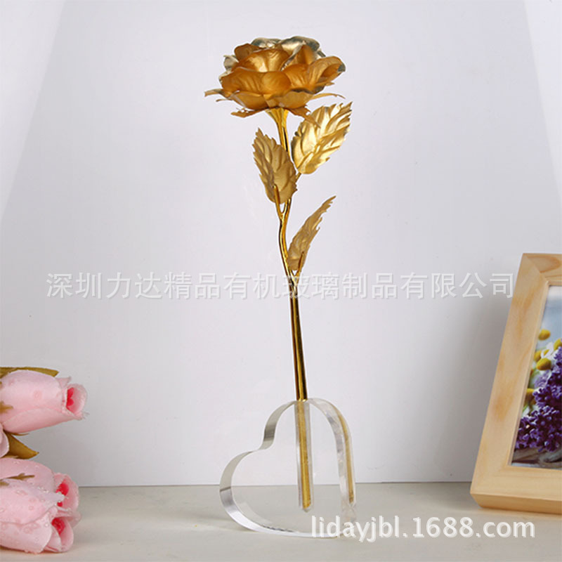 亞克力金玫瑰心形底座