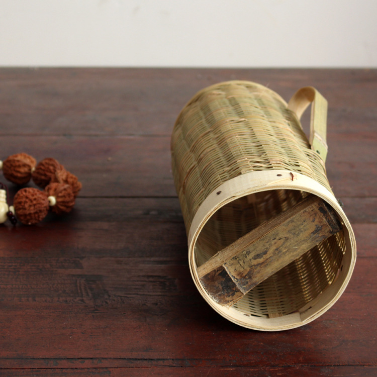 竹制品 天然竹编怀旧热水壶壳 热水瓶外壳 竹编竹工艺品 热水瓶壳