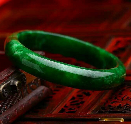 翡翠干青铁龙生满绿色玉手镯女款手环自然大方送证书