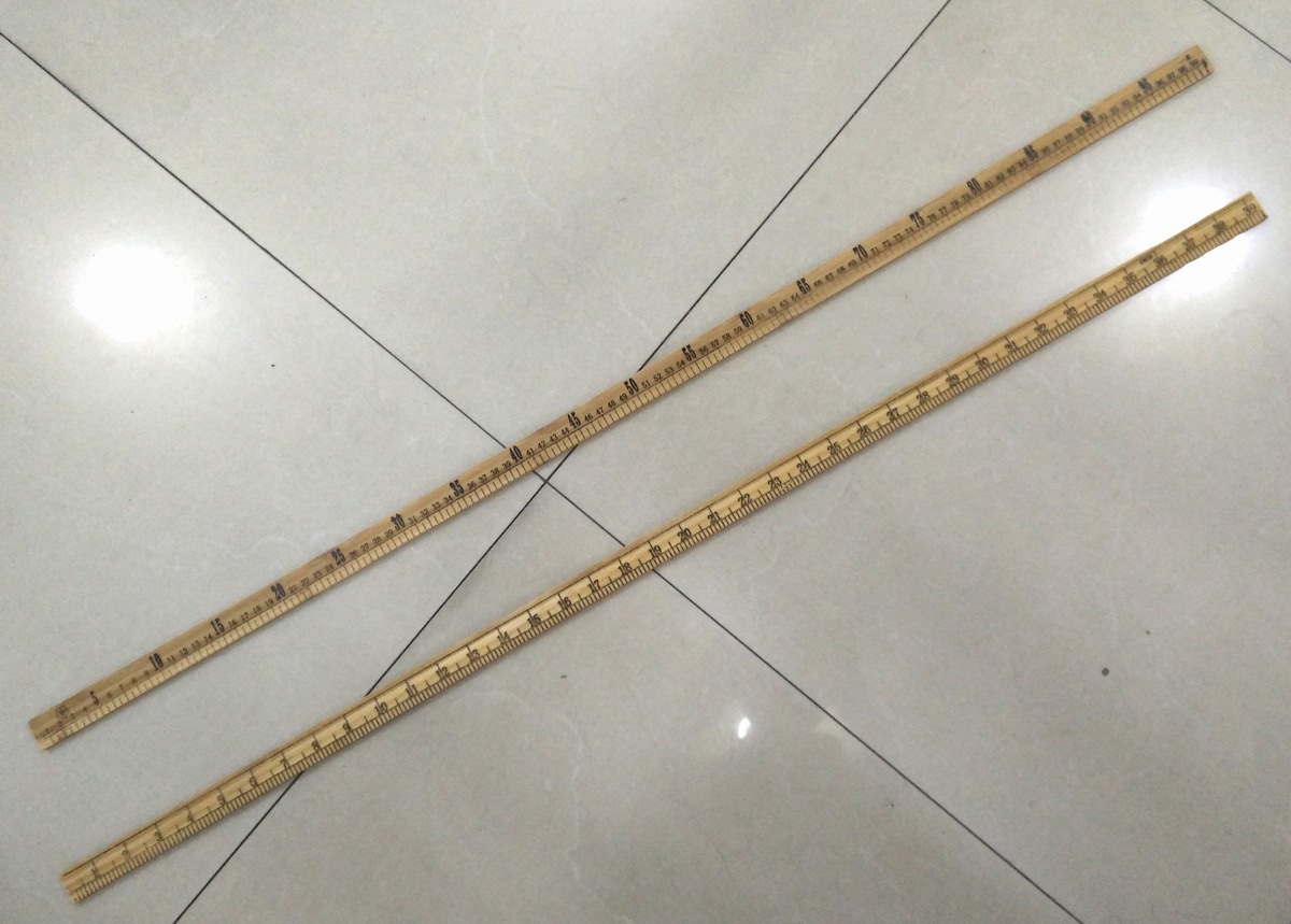 公英制1米100cm竹尺直尺木尺教学直尺木直尺