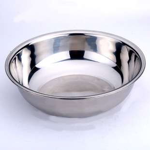 厂家批发不锈钢盆子 加厚不锈钢面盆 反边面盆加深洗脸盆家用盆