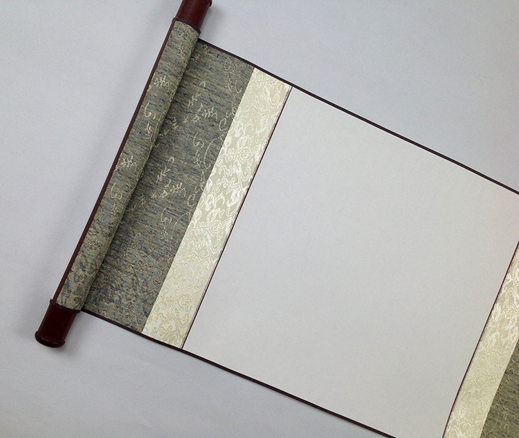 一尺小品空白挂轴卷轴书画生宣纸画轴立轴全绫布装裱厂家直销