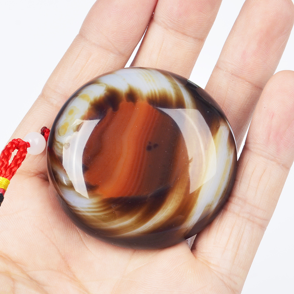 玛瑙手把件巴西玉石男女式纯手工玉器工艺品玛瑙水胆玉石手把件