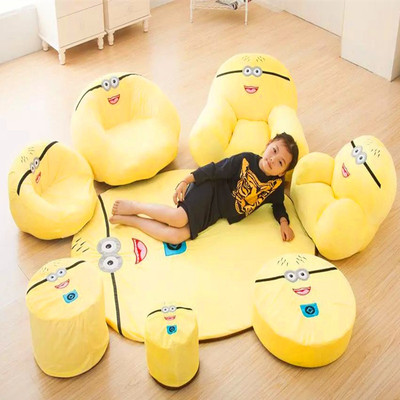 毛绒玩具沙发 可爱小黄人8件套 可拆洗 居家摆设 乔迁礼物 代发