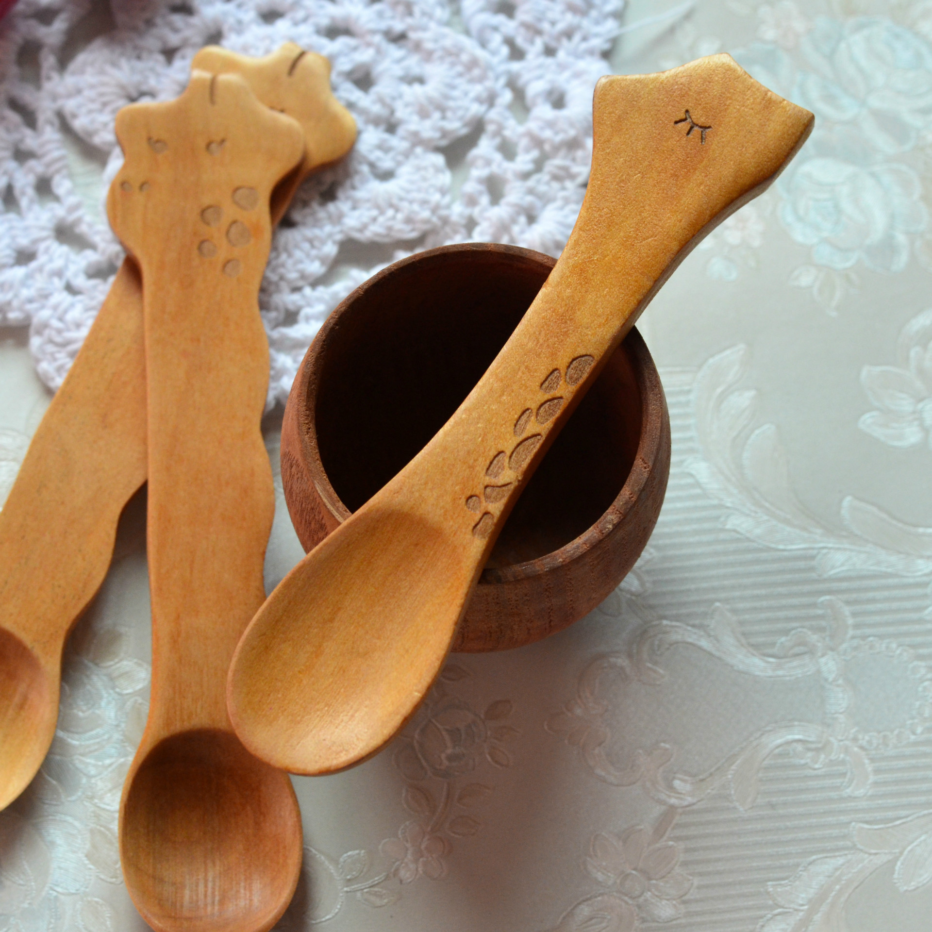 爆款冰淇淋勺健康儿童小木勺 卡通创意勺 木质儿童餐具批发