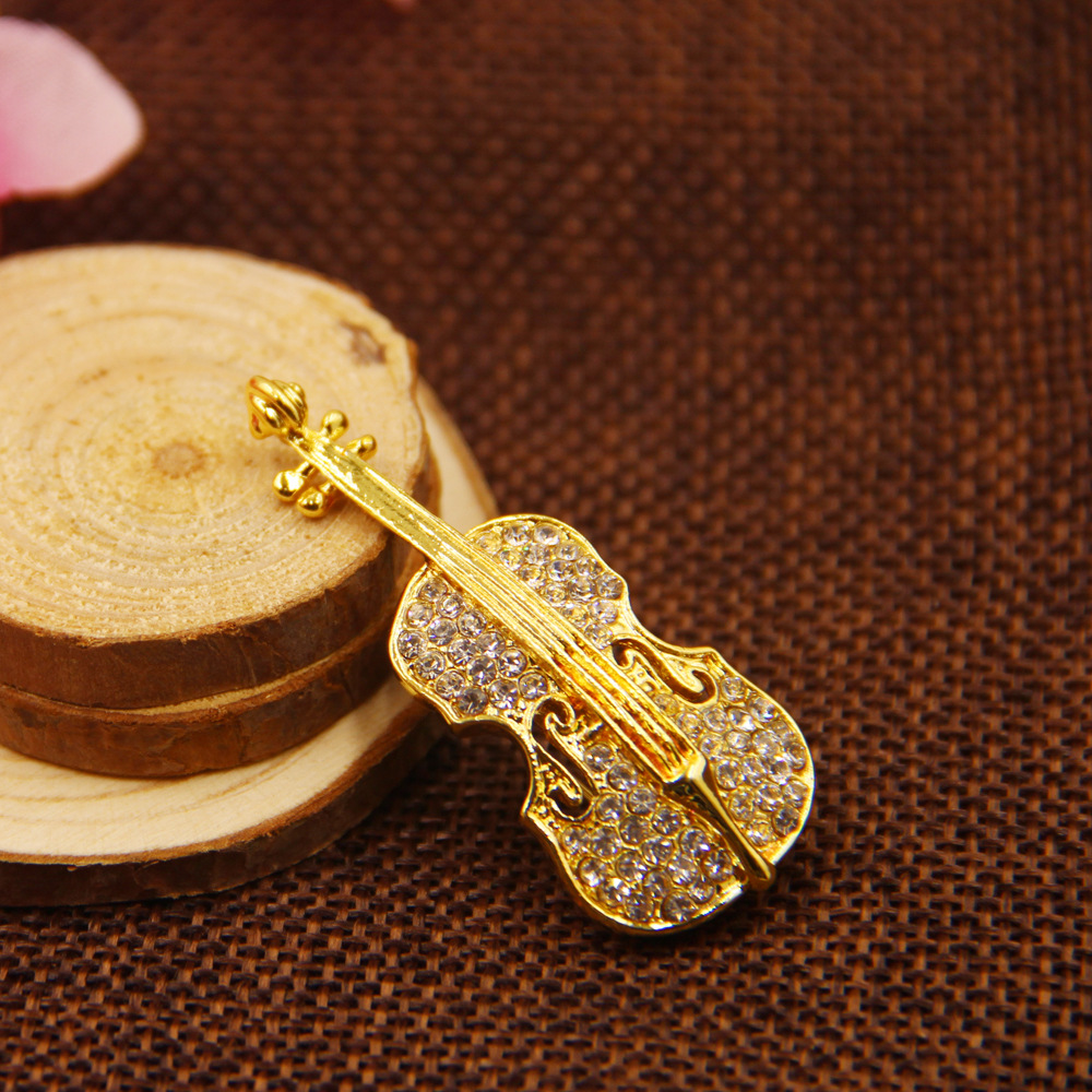 英伦风男女生吉他胸针小西装外套百搭配饰水钻别针个性情侣饰品