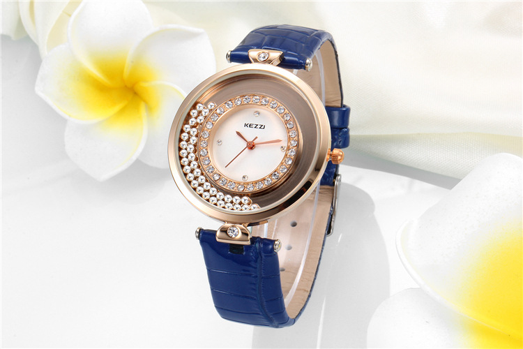 kezzi珂紫镶钻女表 表盘活动散钻女士
