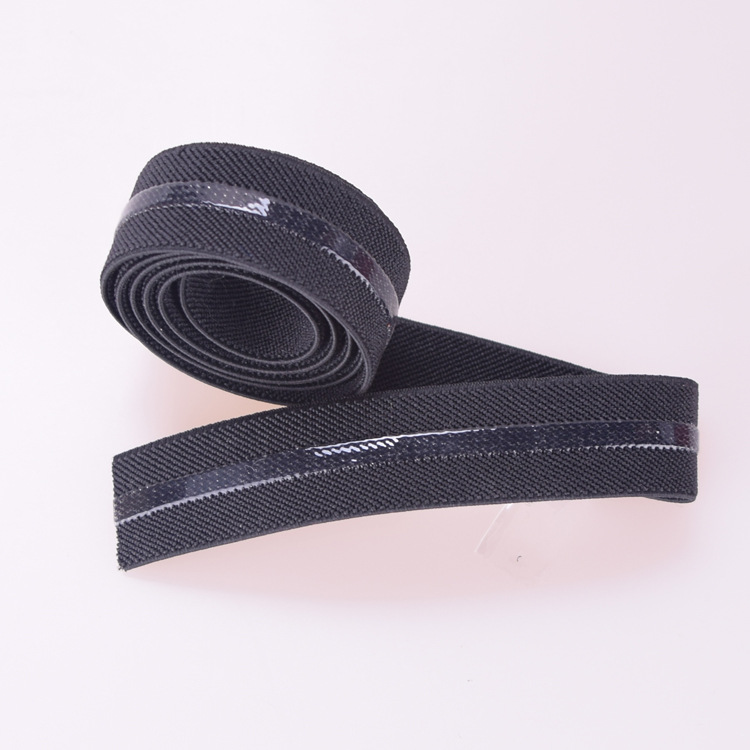 黑色滴胶松紧带 硅胶防滑松紧带定做 松紧带厂家批发定做