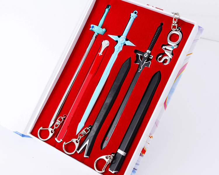 刀剑神域套装 sao桐人亚丝娜黑剑阐释者白剑闪烁之光武器动漫