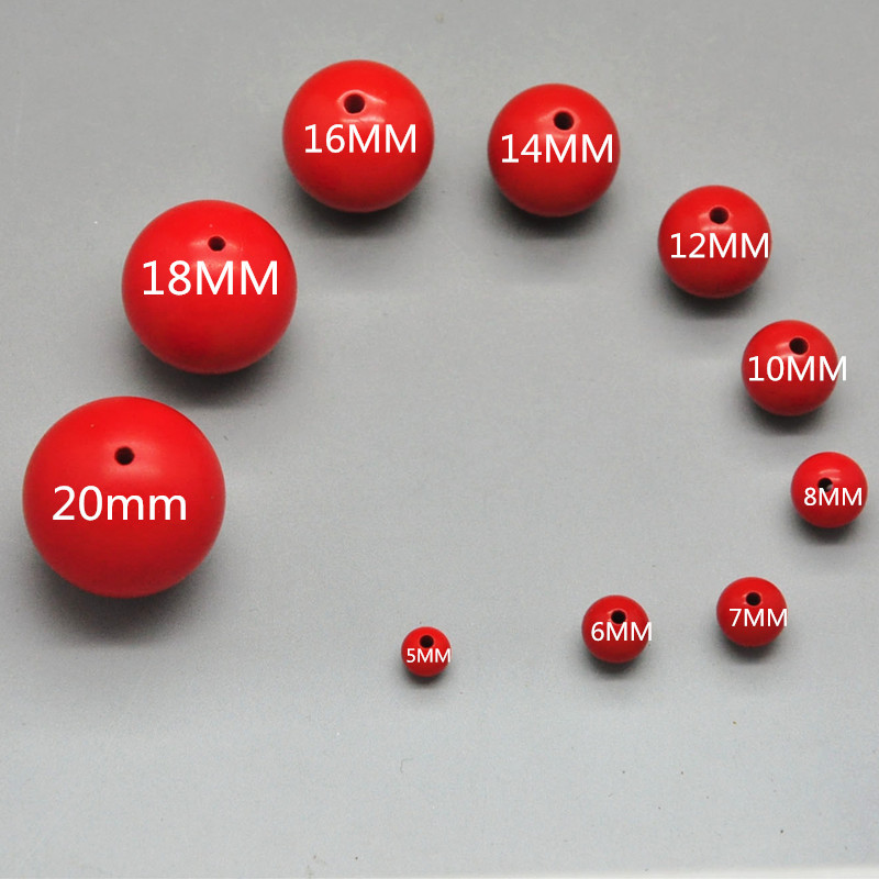 天然朱砂圆珠散珠4-20mm 隔珠圆珠