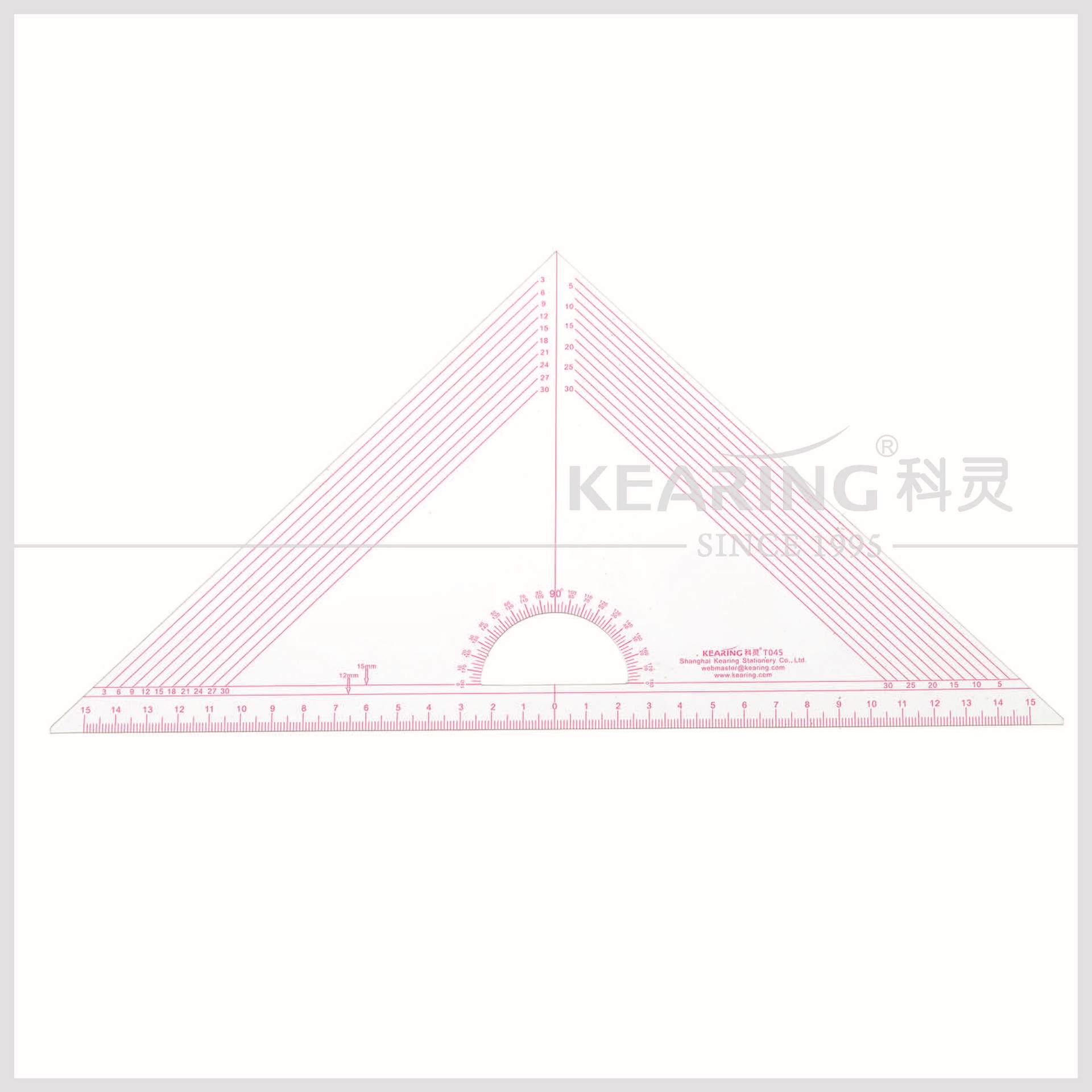 【科灵官方】45度三角尺 量角器 内置刻