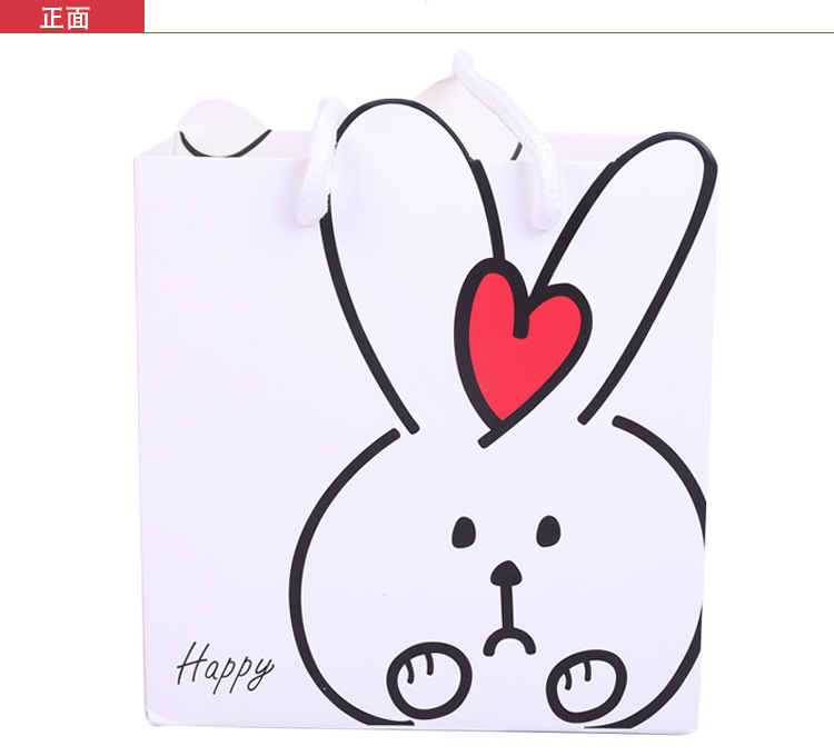 韩版可爱卡通兔子手提纸袋礼品袋儿童生日礼物袋回礼袋现货批发