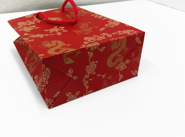 礼品袋 大红色金龙牛皮纸 送礼纸袋 广告手提袋喜糖袋印刷定做