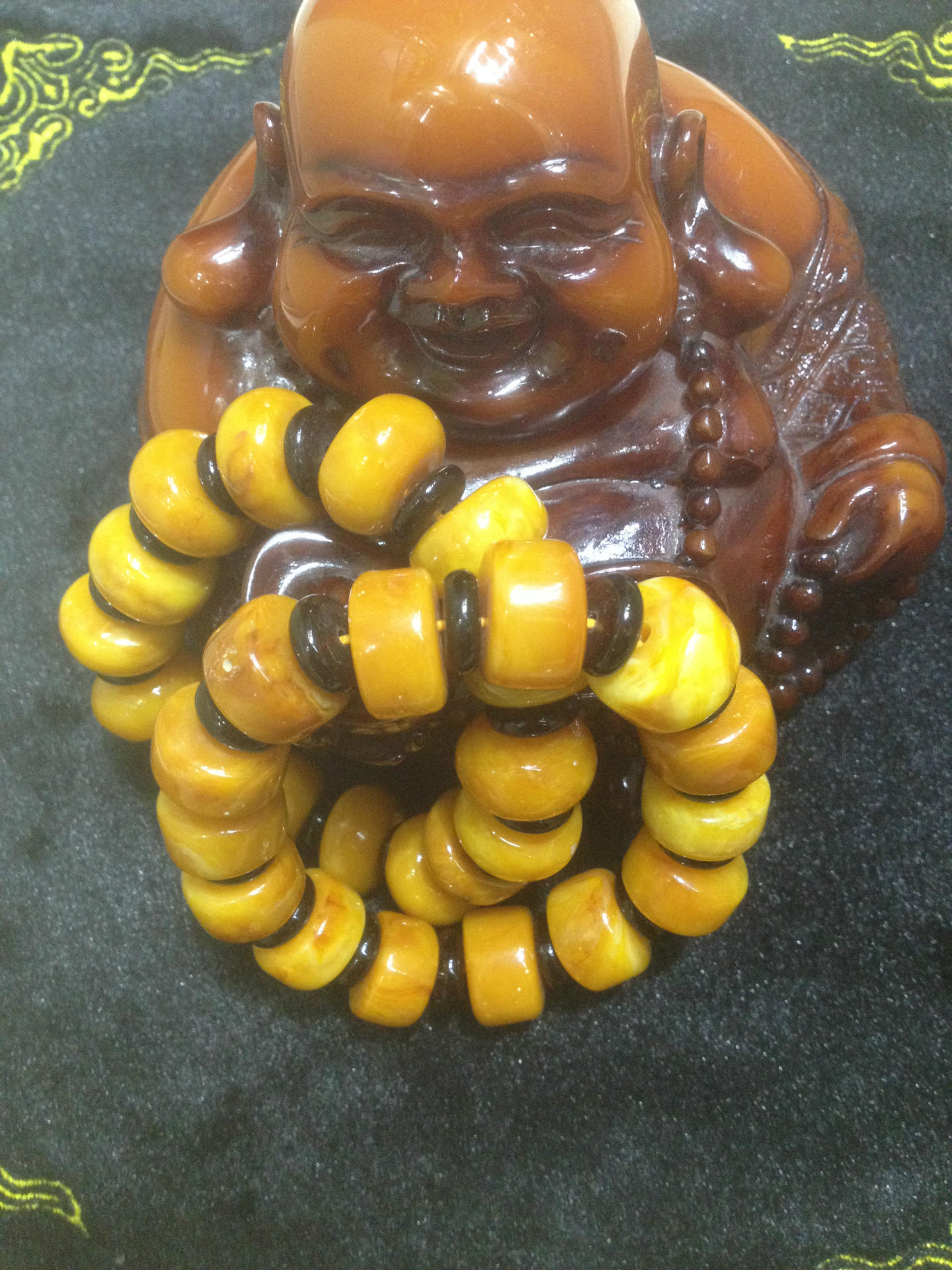 二代琥珀蜜蜡手链 鸡油黄算珠老蜜蜡手串厂家批发直销