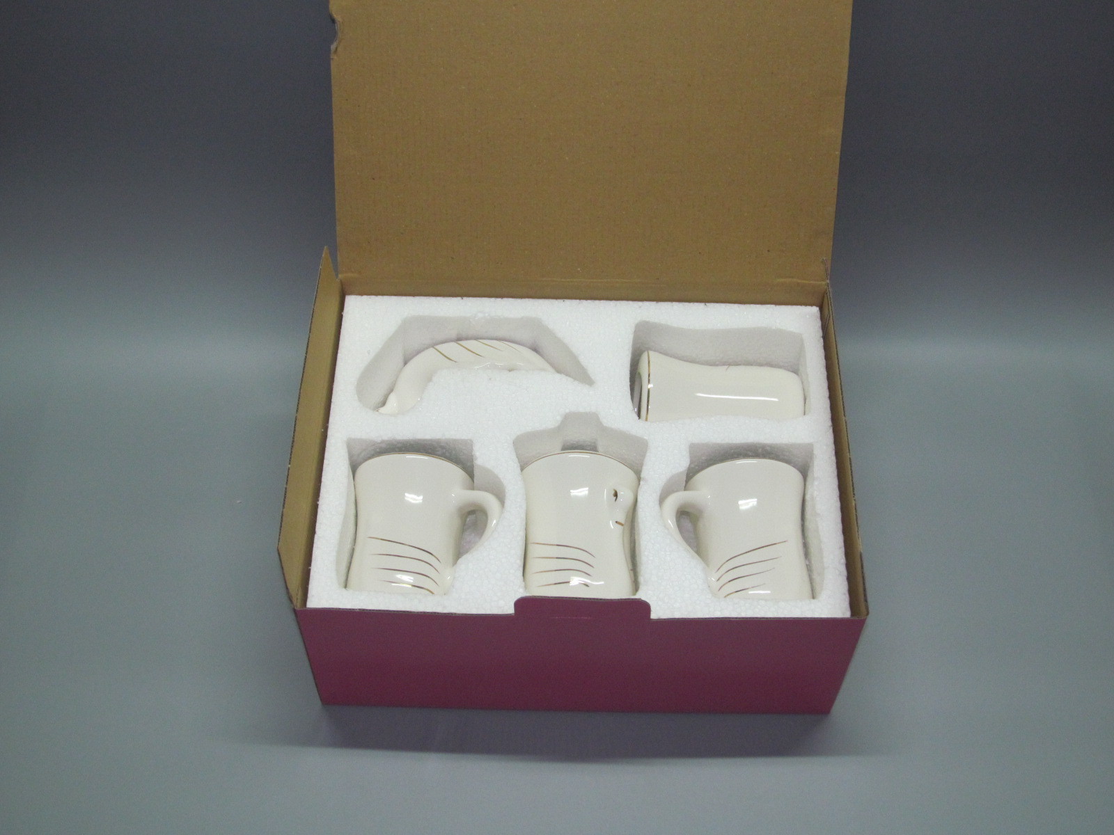 卫浴套装五件套 陶瓷卫浴组 天鹅银边 【描金工艺】