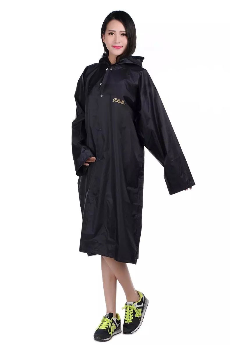 天堂雨衣尼龙绸风衣 男女成人连体长雨衣有袖雨披荧光条 礼品logo