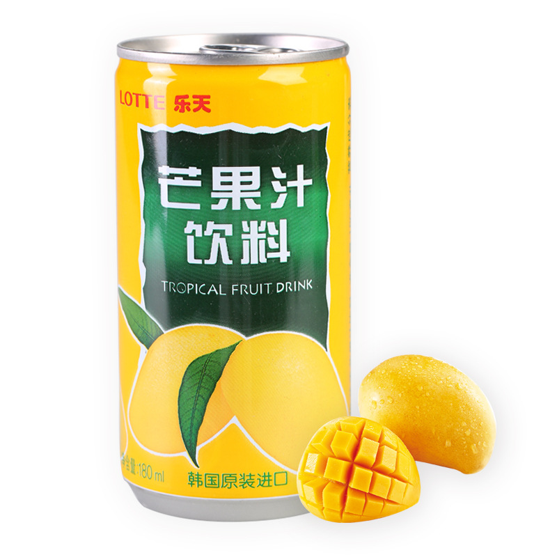 韩国进口乐天芒果汁饮料180ml*15罐装整箱饮料批发婚庆伴手礼团购