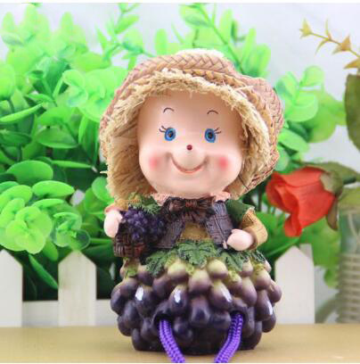 【批发生产】 葡萄娃娃吊脚 创意礼品 树脂摆件