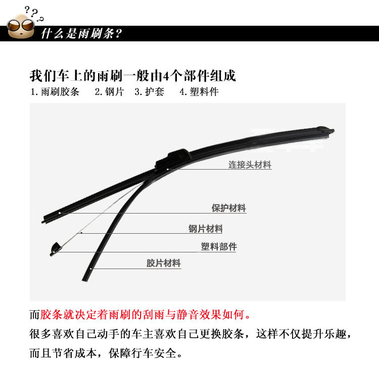 通用型无骨雨刷刮雨器刮雨片雨刷片刮雨器博士款刮雨器批发