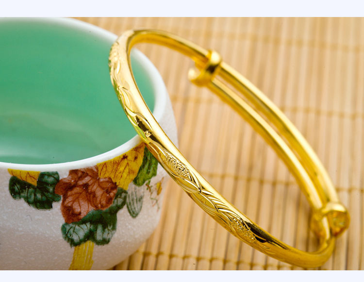 批发金箔手镯 欧币饰品中号雕花满天星黄金24k创意礼品 节日礼物