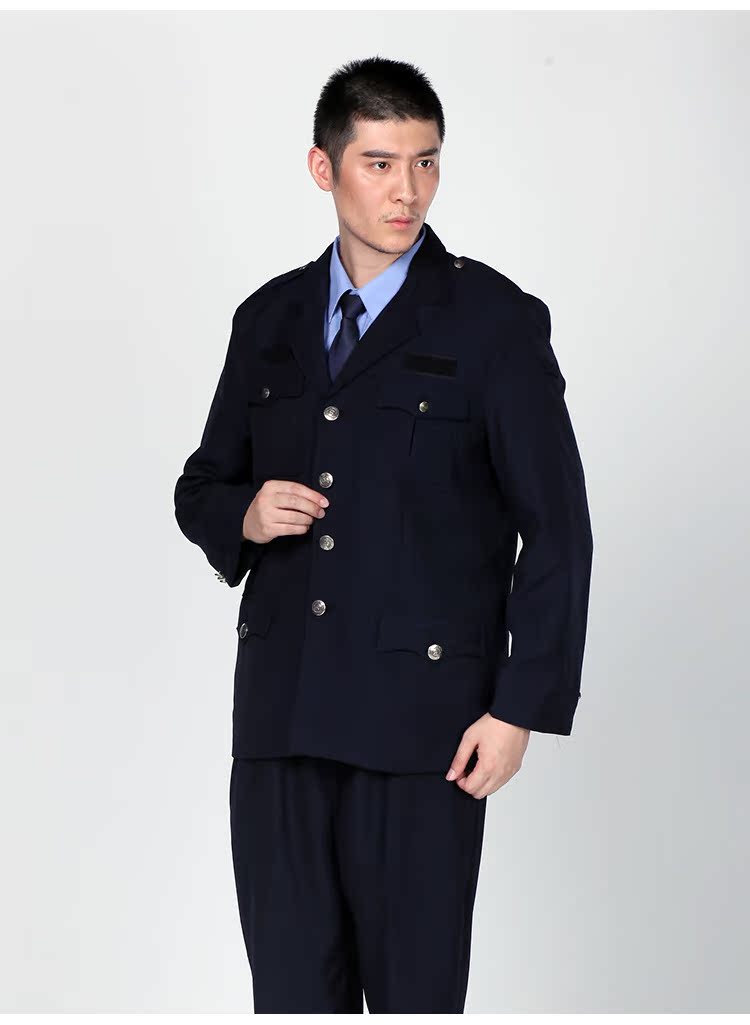 厂家爆款保安藏青色春秋常服执勤服西服 物业劳保门卫工作服批发