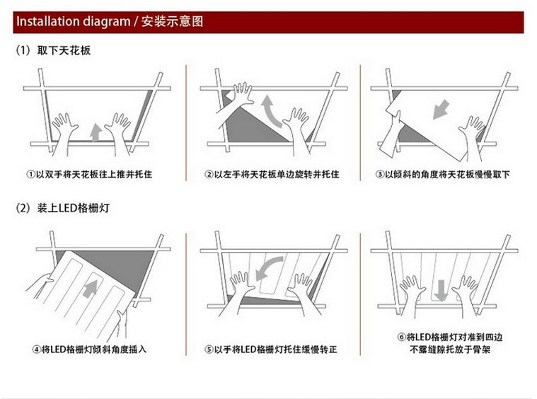 led一体化格栅灯盘600*600格栅灯 嵌入式厨房走廊楼道吸顶灯