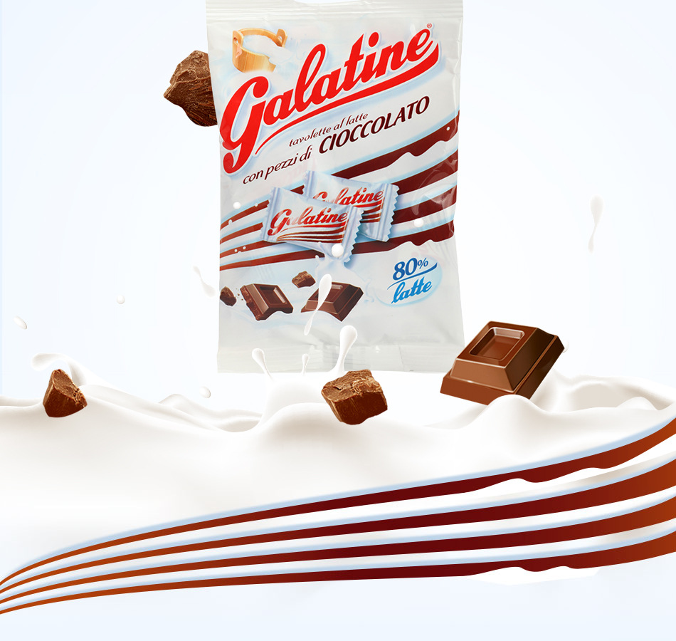 意大利galatine佳乐锭奶片牛奶糖营养高钙不上火50g袋装巧克力味