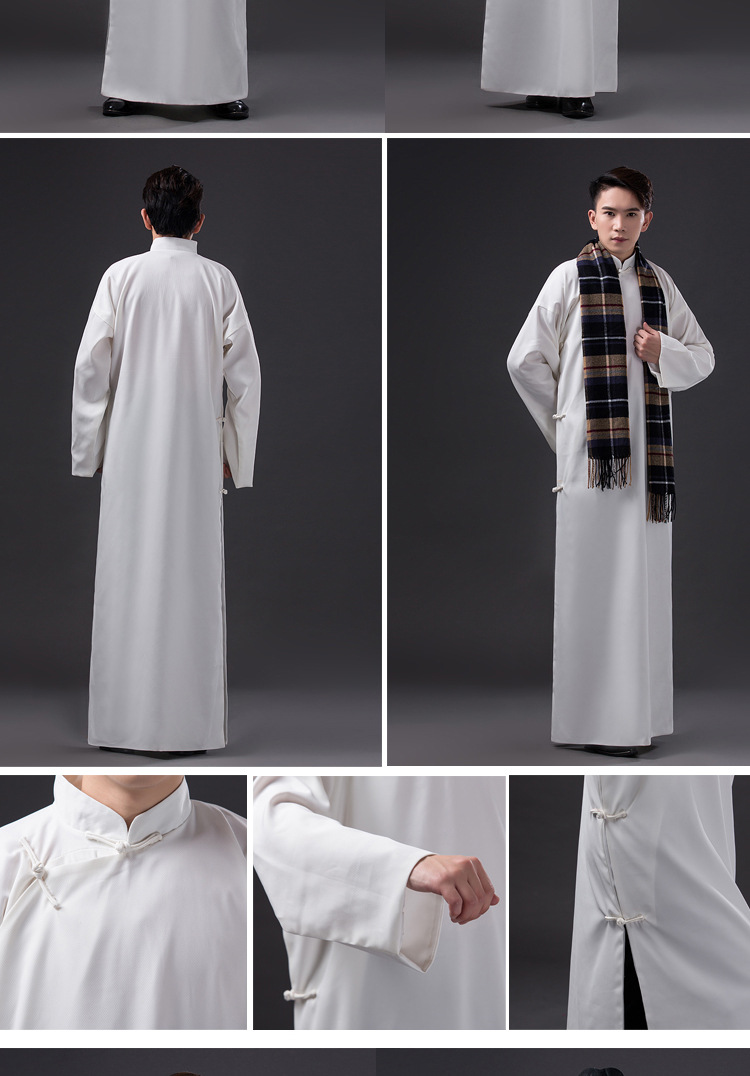 古装民国五四青年长衫先生相声服马褂男士演出服多色长袍批发