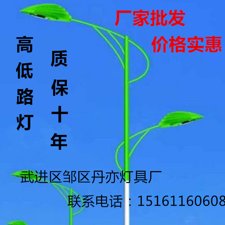 厂家批发户外高低臂灯杆 单双臂灯杆 加工定制9米10米12米高杆